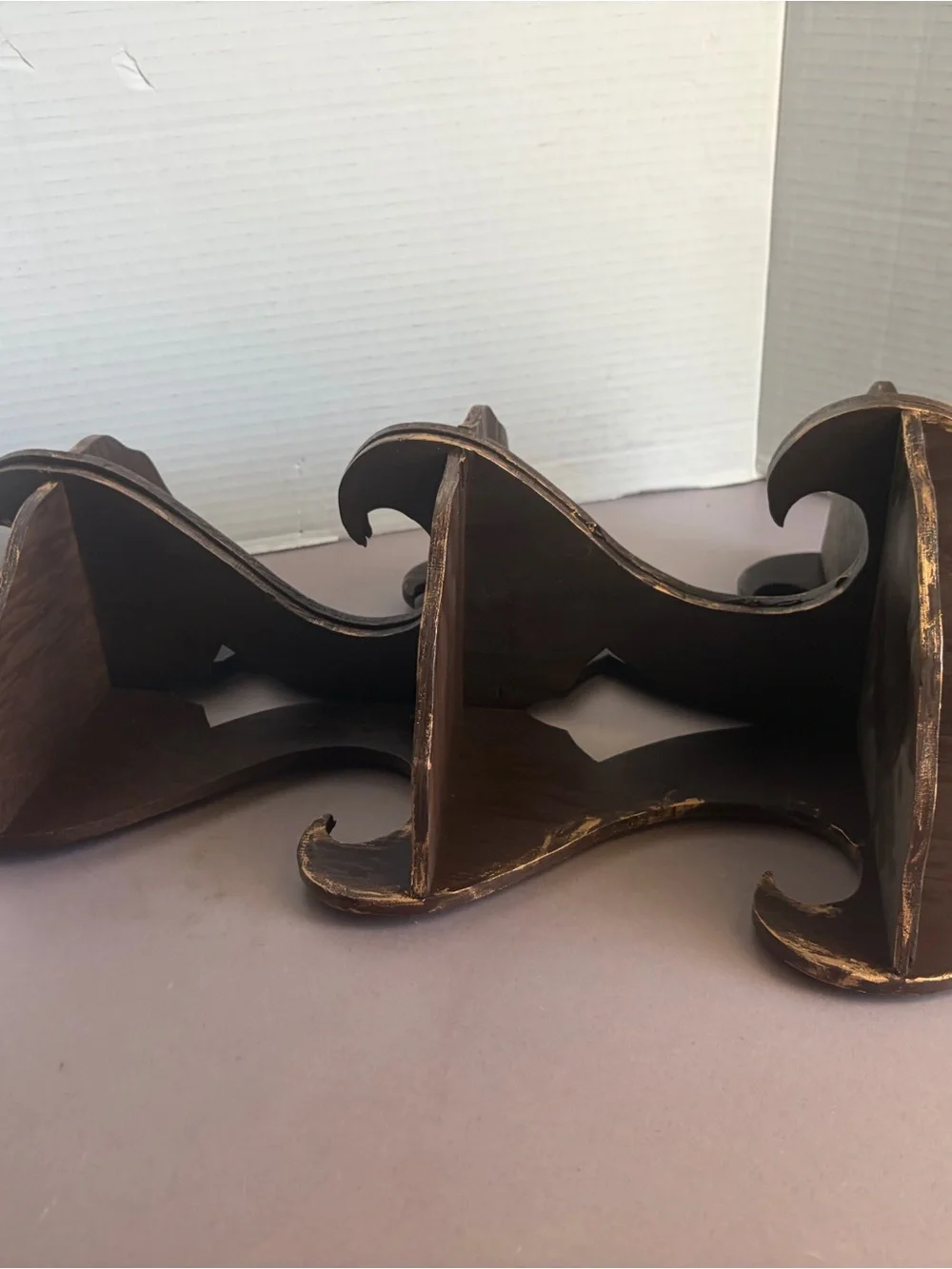 Vintage Dark Brown Decorative Wall Shelf - Rustic Home Wall Decor